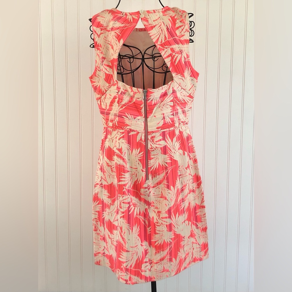 J. Crew Neon Sun-faded Tropical Sheath Dress in Pink Palm Floral - Picture 4 of 12